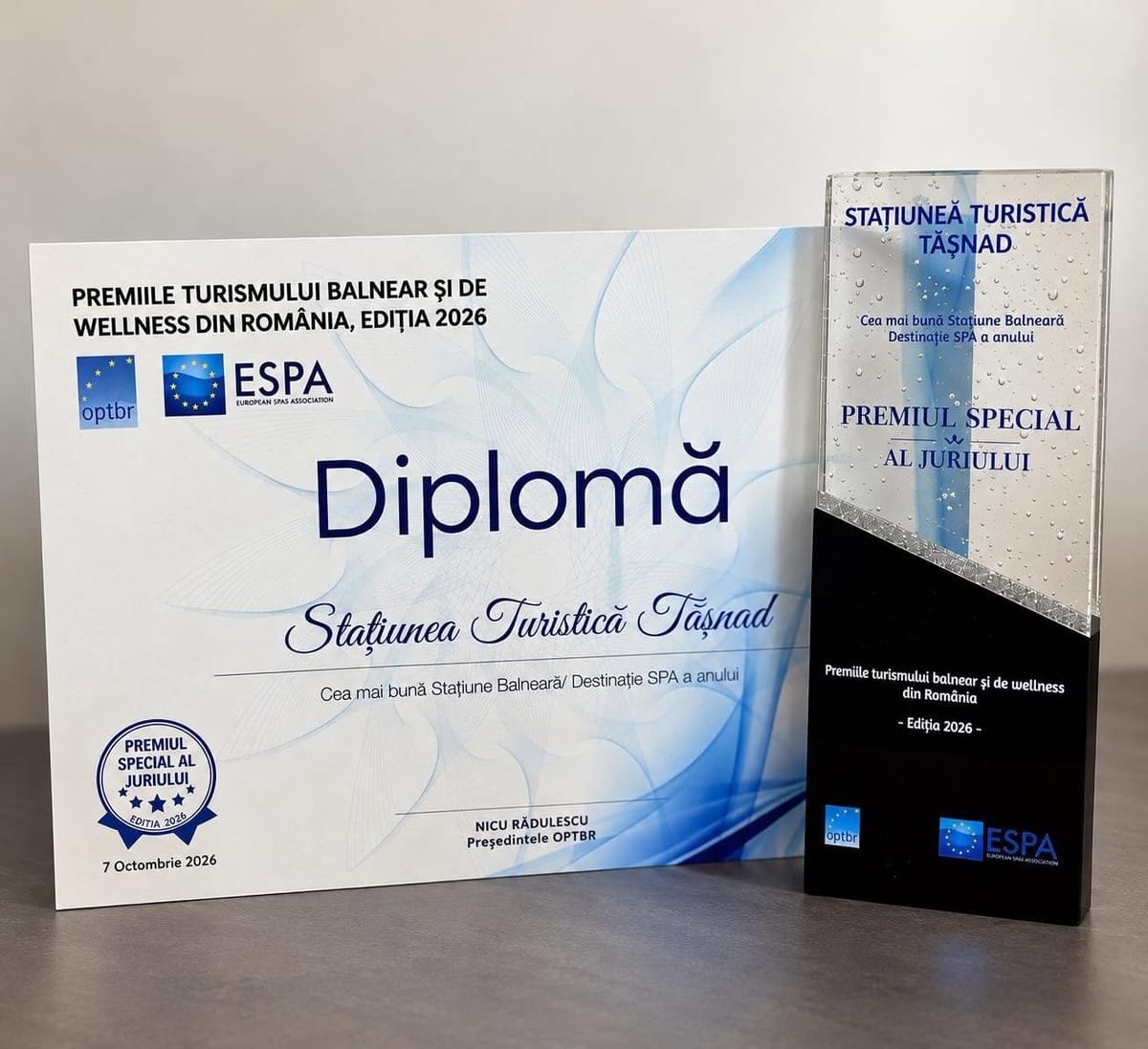 Tășnad, premiată cu Premiul Special al Juriului la Premiile Turismului Balnear și de Wellness 2026