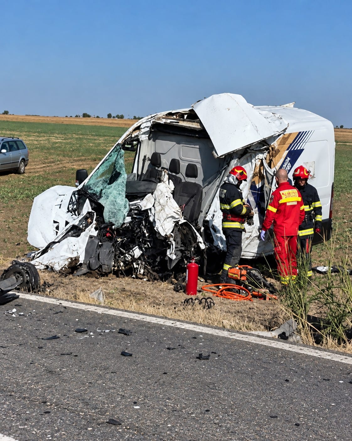 Techirghiol, DN 38: un TIR pe contrasens a lovit două mașini. Șoferul unei autoutilitare a murit