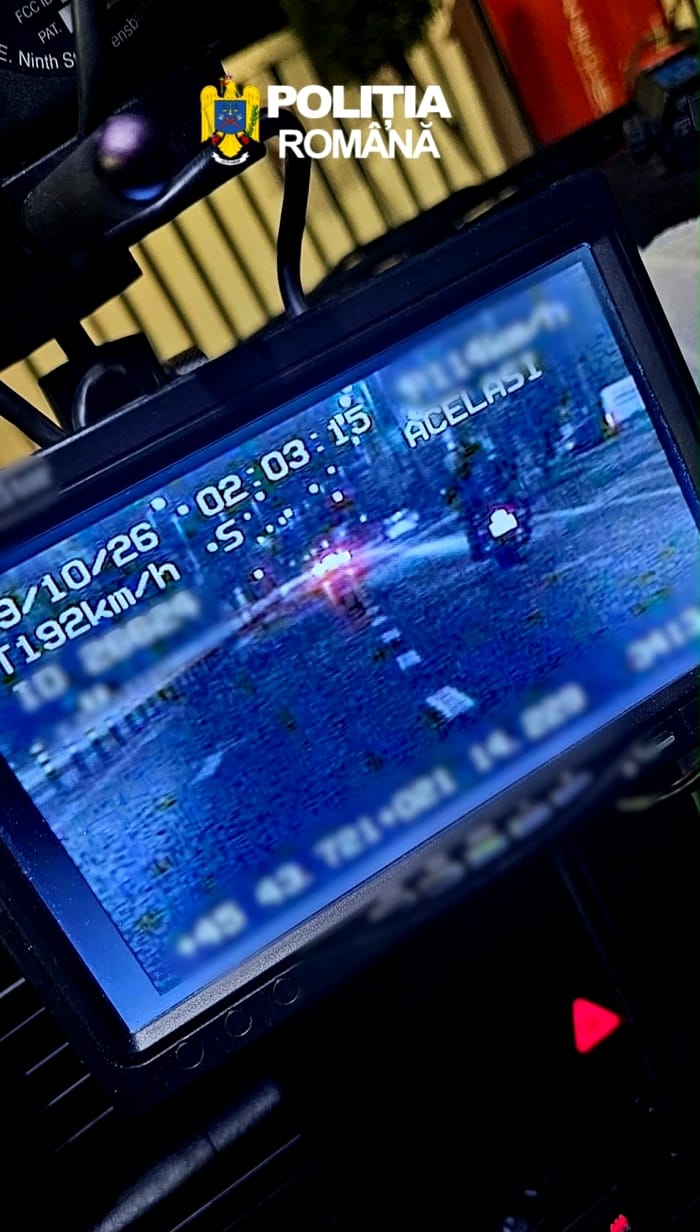 Timișoara: șofer prins cu 192 km/h pe Calea Martirilor, amendat cu 4.108,75 lei