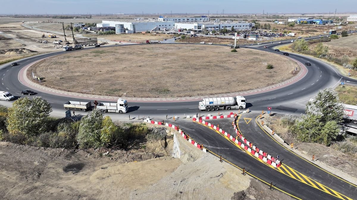 Timișoara: circulația se modifică la sensul giratoriu Mahle, pe o bretea provizorie, în ambele sensuri