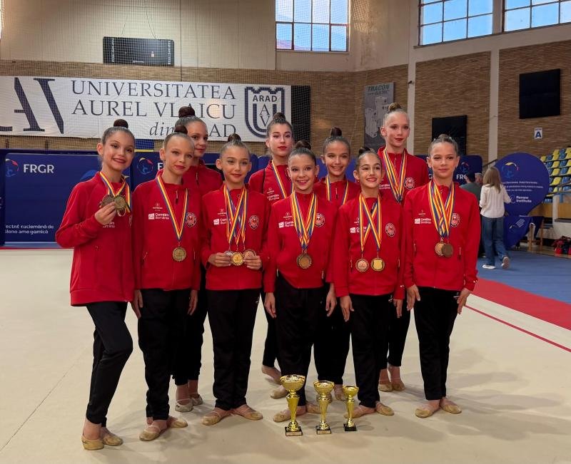 Timișoara: CSȘ1 a cucerit 23 de medalii, 7 de aur, la Naționalele de gimnastică ritmică de la Arad