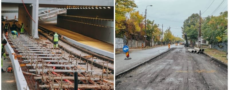 Timișoara: lucrările la linia de tramvai de pe strada Gării avansează, peste 10% din carosabil e înlăturat