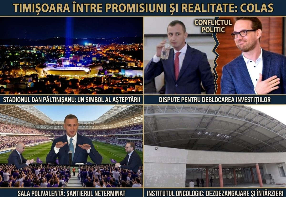 Timișoara: stadionul, sala polivalentă și spitalul oncologic rămân între promisiuni și întârzieri