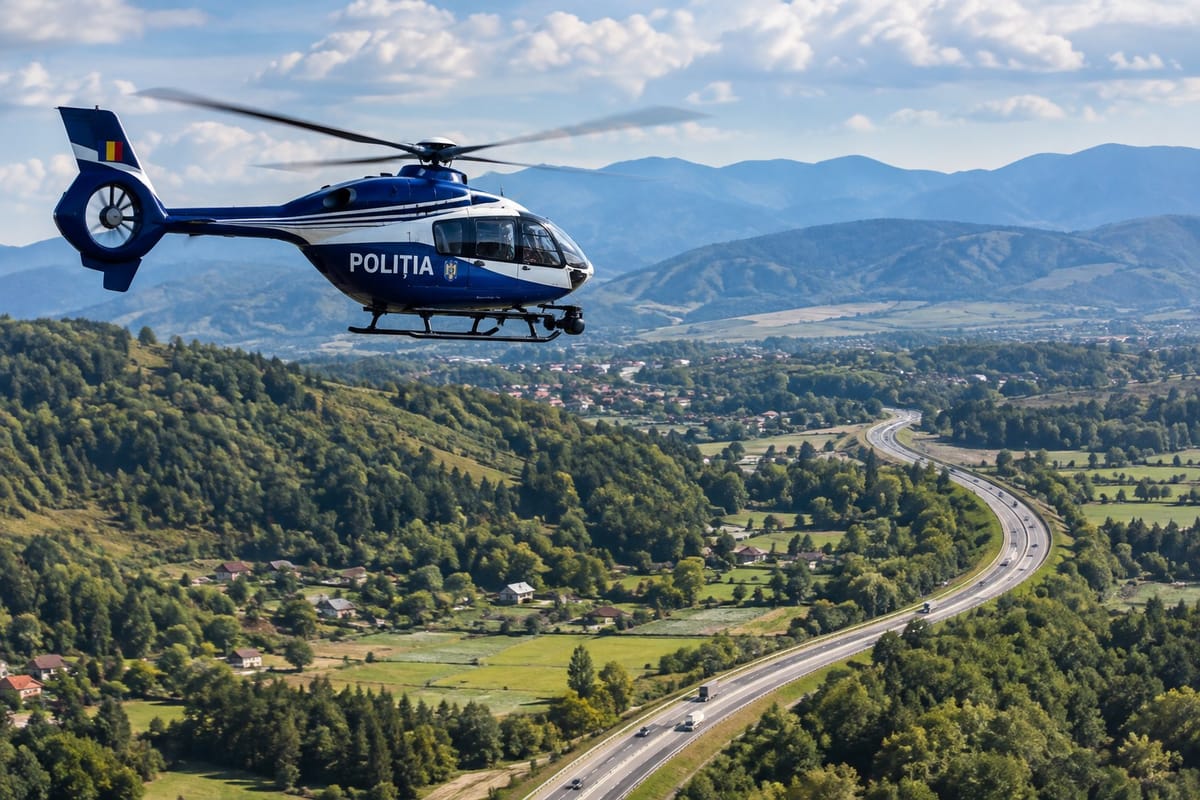 Traficul din Maramureș, monitorizat din elicopter în 11 și 16 octombrie: controale aeriene de la Poliție