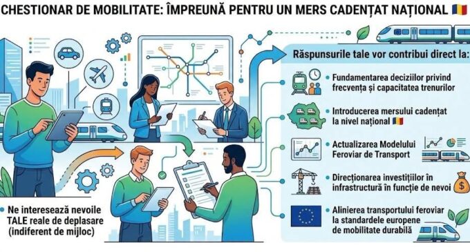 Turda: ARF derulează un chestionar despre mobilitate, pentru trenuri cu mers cadențat în jurul orașelor mari