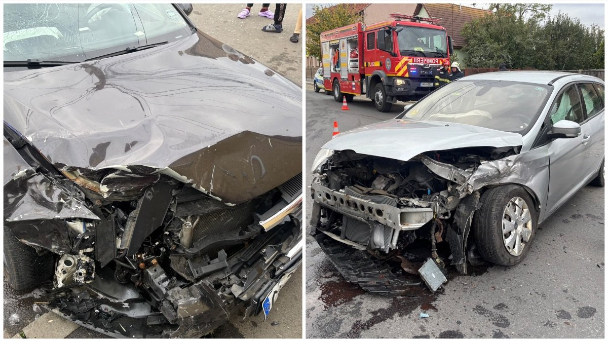Turda: doi șoferi de 18 ani, implicați într-un accident; un tânăr ar fi nerespectat prioritatea (VIDEO)
