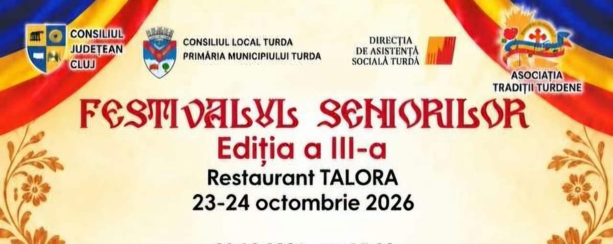 Turda: festival de două zile al seniorilor, cu folclor și invitați din Cluj-Napoca, Alba Iulia și Baia Mare