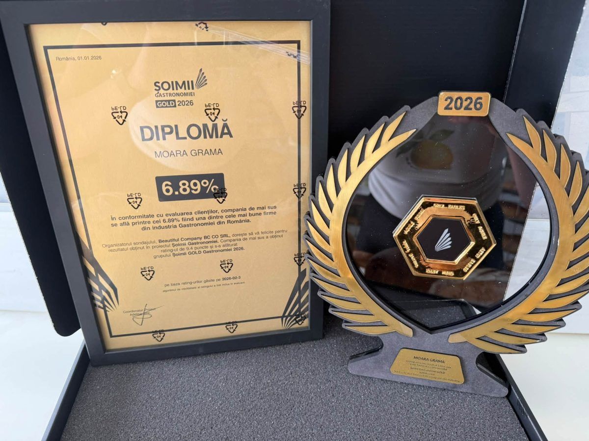 Turda: Moara Grama a primit trofeul Șoimii Gastronomiei GOLD 2026, în topul firmelor din țară