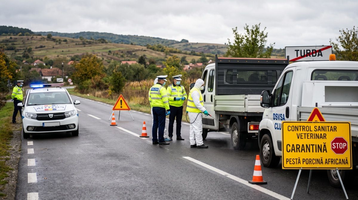 Turda sub carantină după focar de pestă porcină africană, transportul animalelor blocat