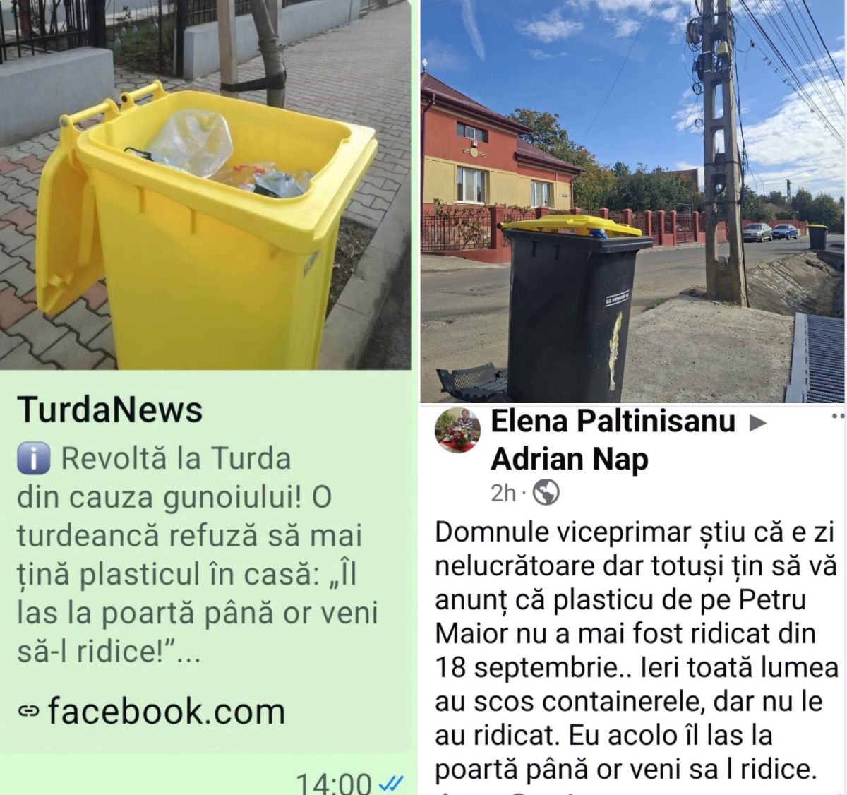 Turda: viceprimarul Adrian Nap acuză Supercom că nu i-a ridicat tomberonul scos conform programului