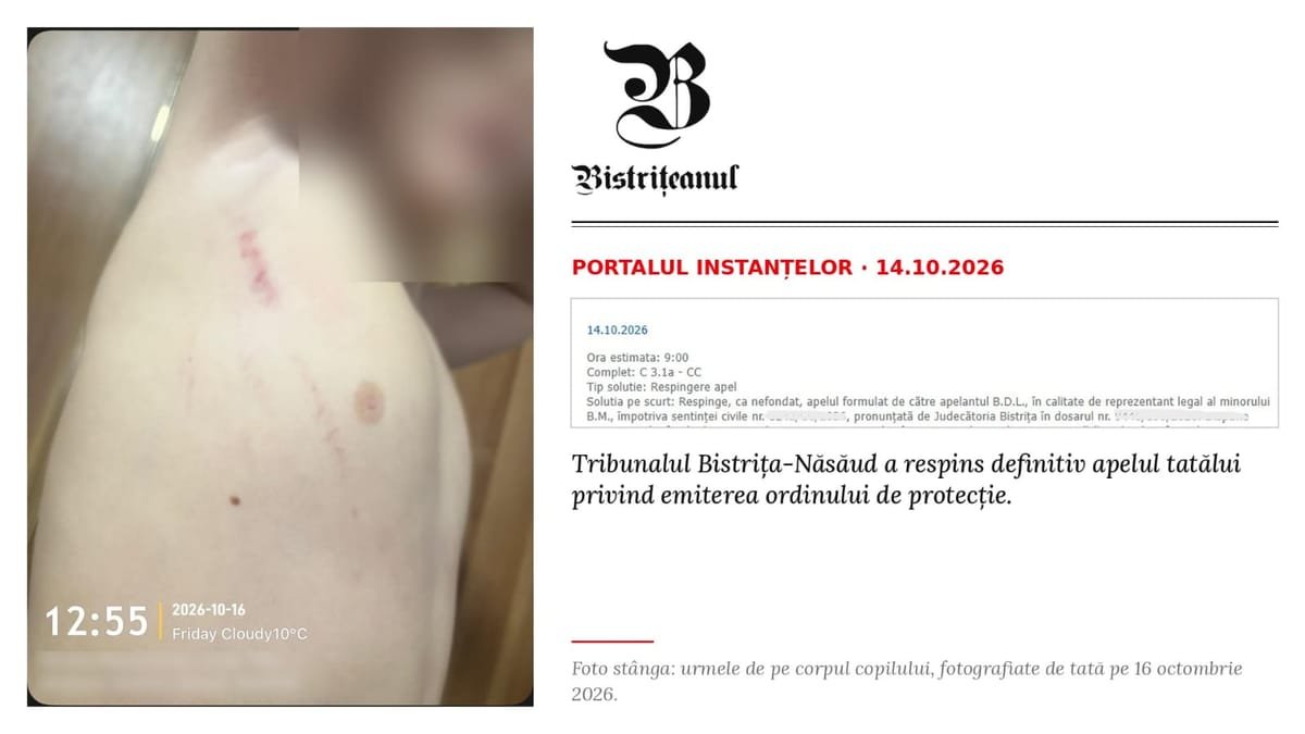 Tureac: băiat de 7 ani agresat din nou de mamă, la două zile după respingerea ordinului de protecție