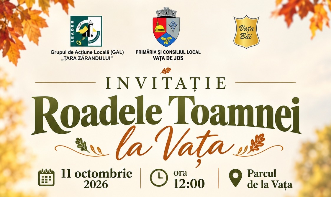 Vața de Jos va sărbători pe 11 octombrie "Roadele Toamnei" cu tradițiile și produsele locale