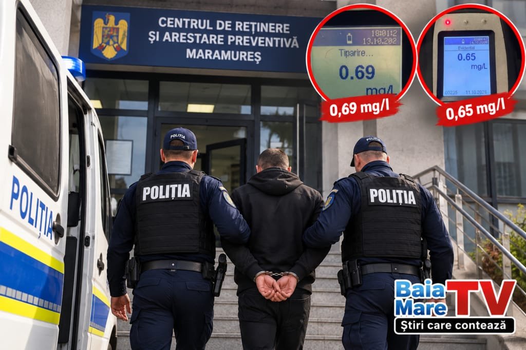 Vișeu de Sus și Moisei: bărbat de 43 de ani reținut 24 de ore, după ce a condus beat de două ori