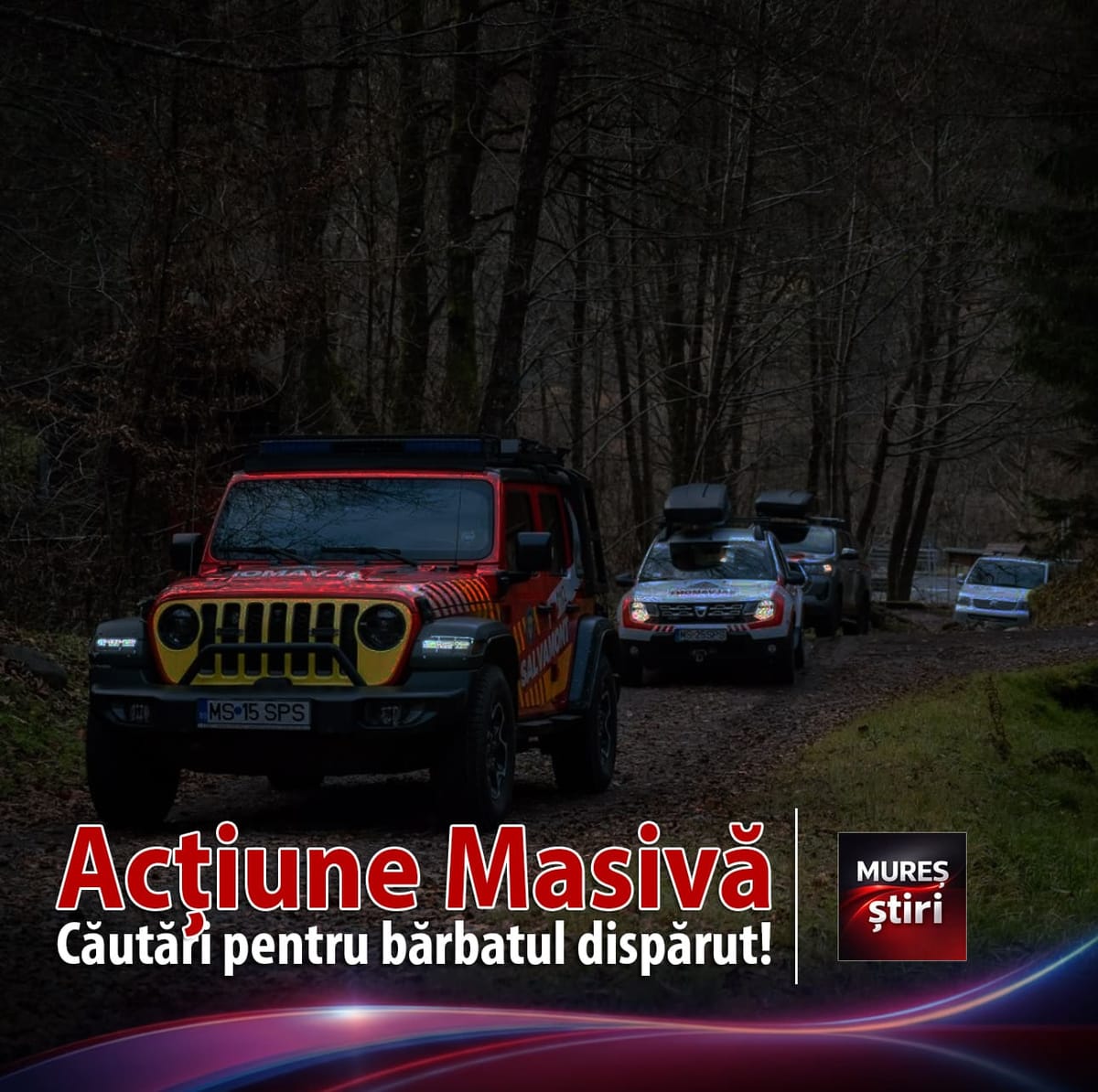 Zona Pasului Bucin: Salvamont Mureș s-a alăturat căutărilor pentru un bărbat de 88 de ani dispărut